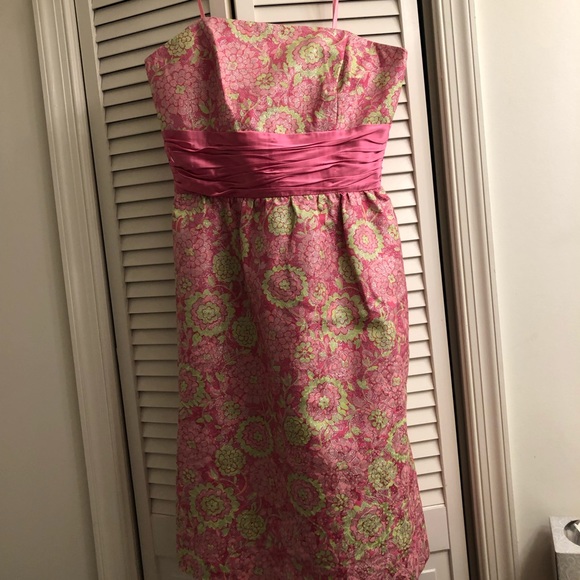 Sparkling pink and green strapless Lilly Pulitzer - Picture 1 of 4